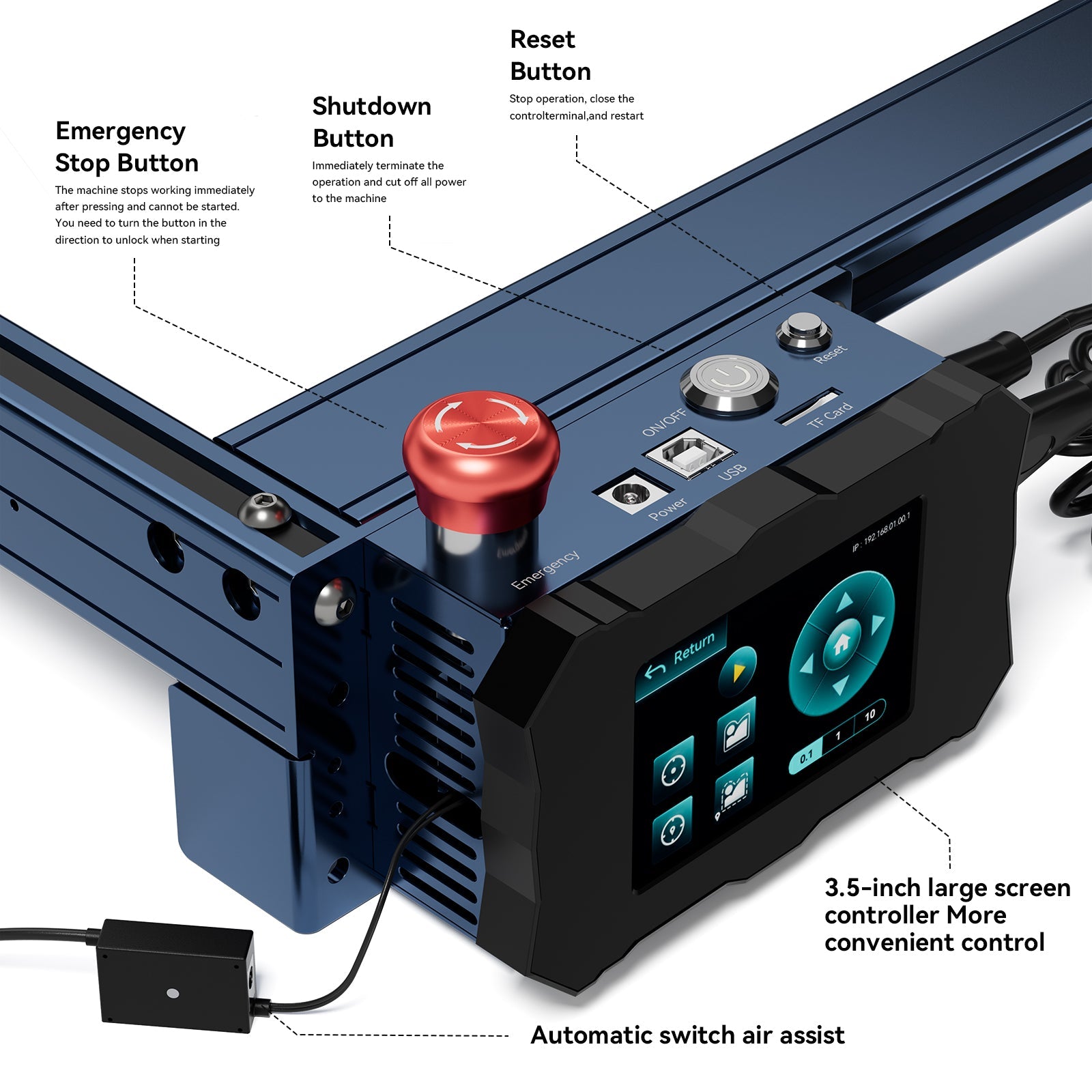AtomStack A40/S40 Max Large Size Laser Engraving And Cutting Machine with F60 Air Assist Kit