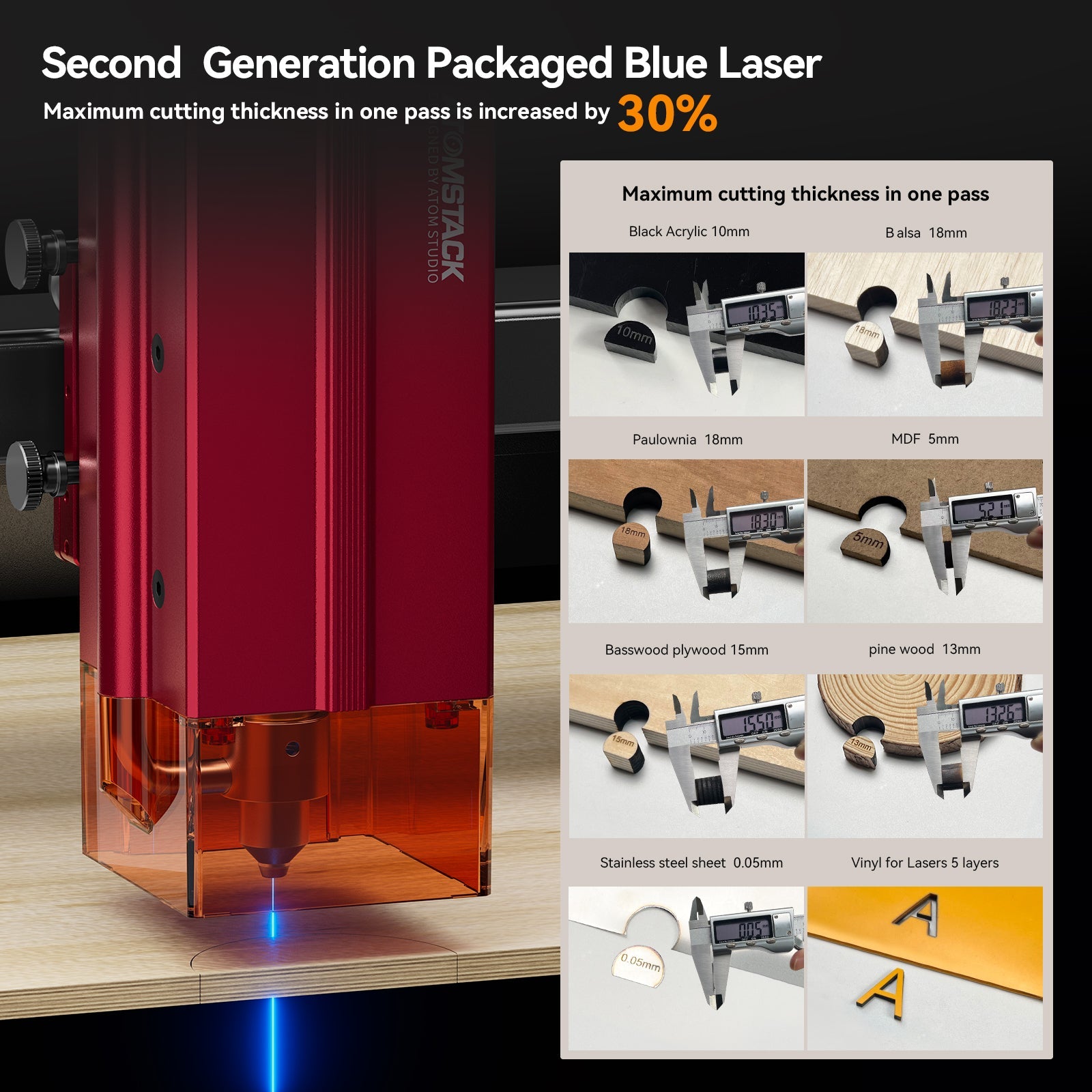 AtomStack A24 Pro Optical Power 24W Unibody Frame Laser Engraver