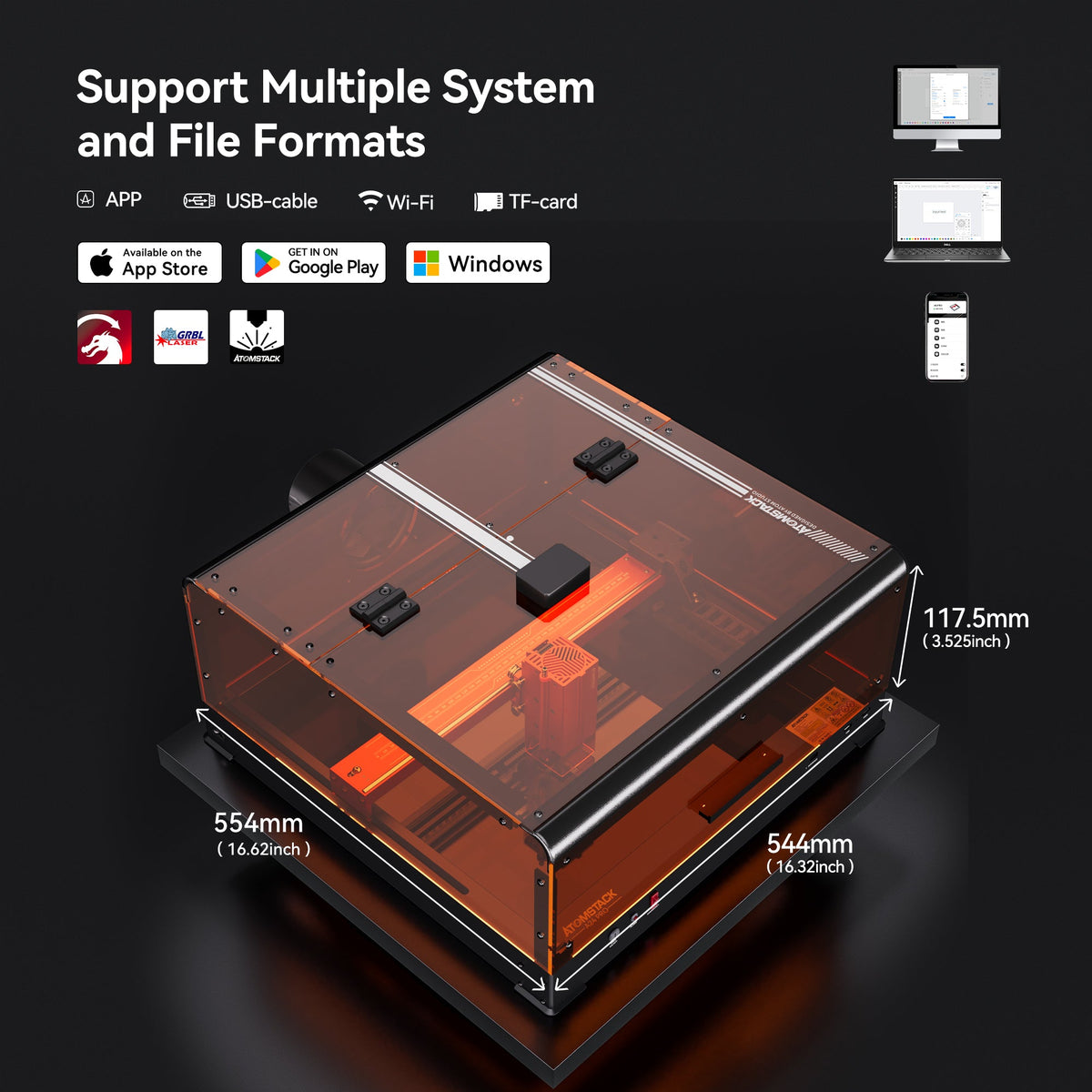 AtomStack A24 Ultra Optical Power 24W Unibody Frame Laser Engraver