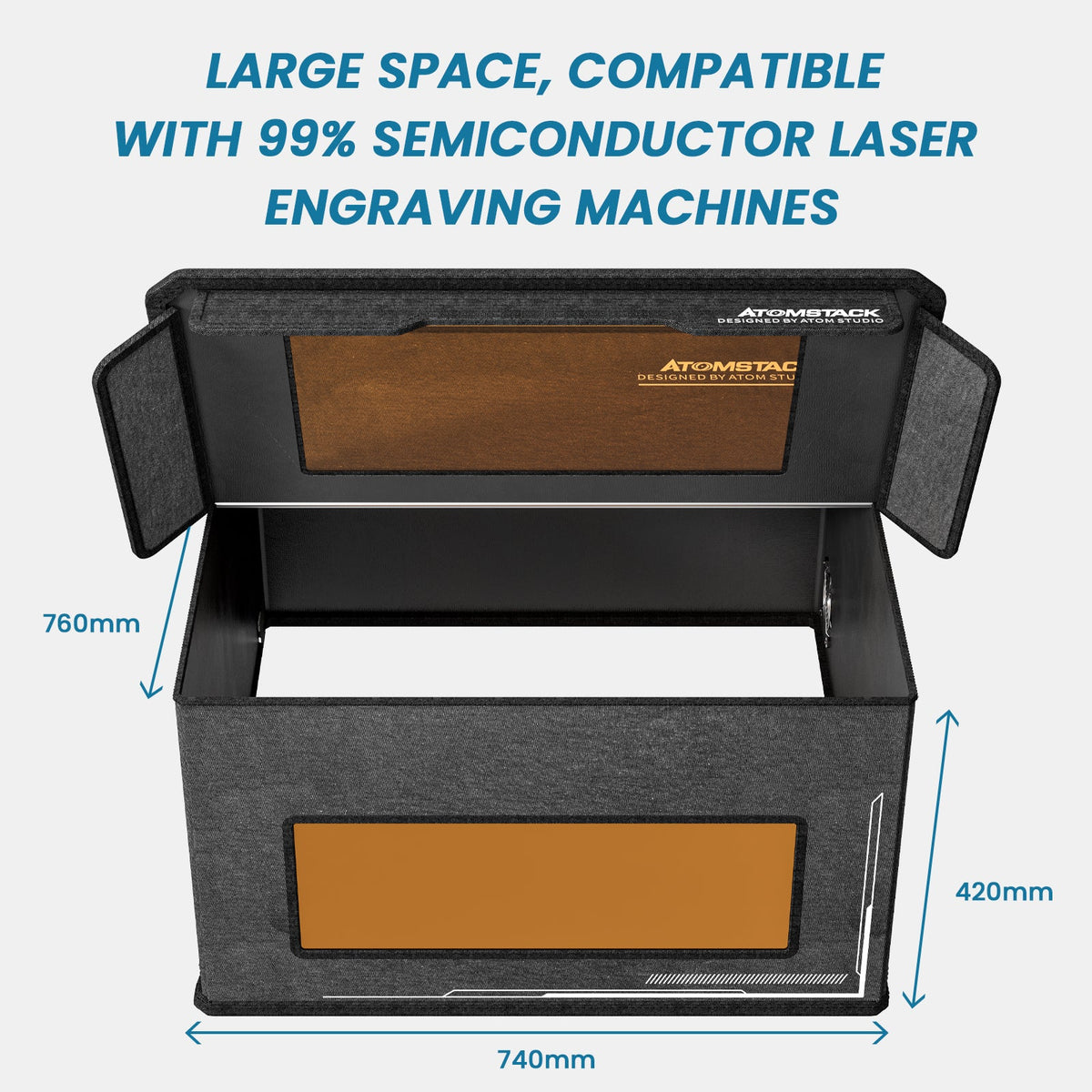 Boîtier <tc>AtomStack</tc> FB2 - Boîtier de protection anti-poussière pour machine de gravure laser