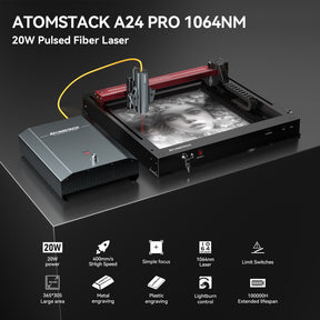 AtomStack A24 Pro 1064NM Fiber Laser Marking And Engraving Machine