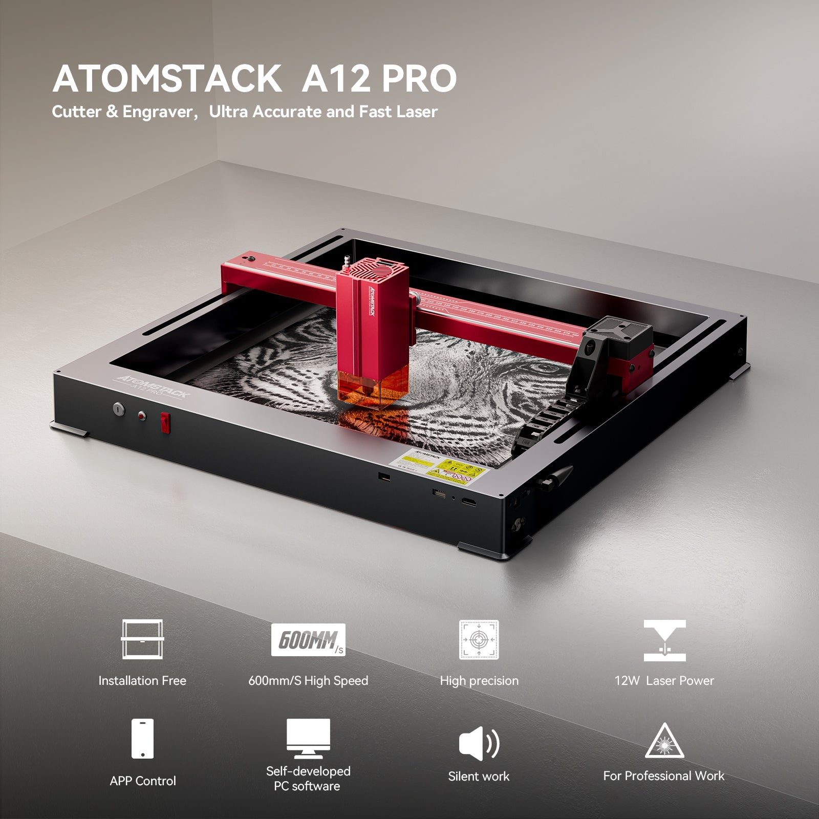 AtomStack A12 PRO Optical Power 12W Laser Engraver