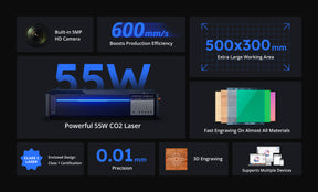 AtomStack Hurricane 55W CO2 Laser Cutter