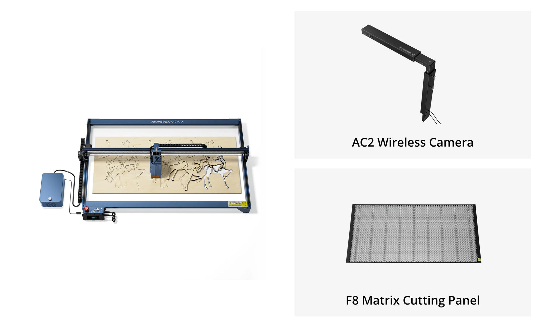AtomStack A40/S40 Max Large Size Laser Engraving And Cutting Machine with F60 Air Assist Kit