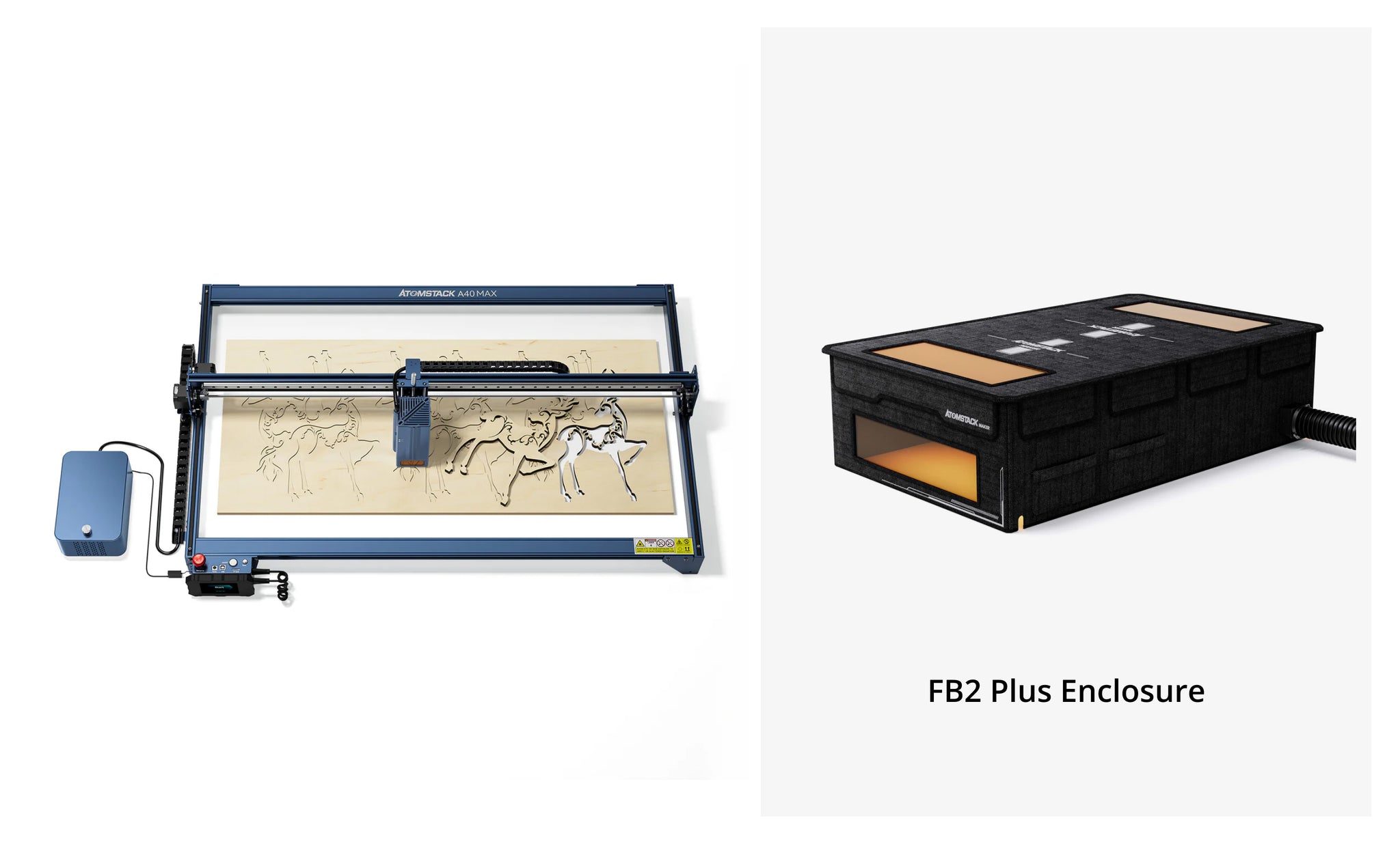 AtomStack A40/S40 Max Large Size Laser Engraving And Cutting Machine with F60 Air Assist Kit